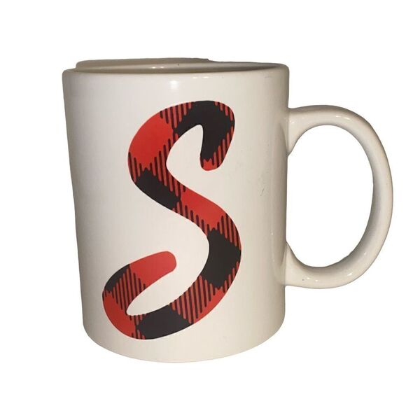 Trisa Monogrammed S Buffalo Check Mug‎ - Picture 1 of 7